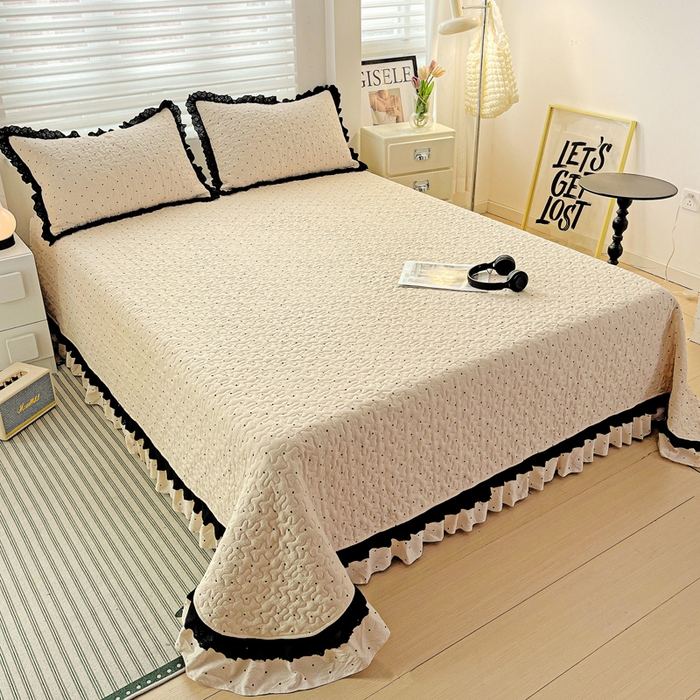 91家纺网 家纺一手货源 找家纺 仟网汇 2025新款赫本风床盖四件套 初恋