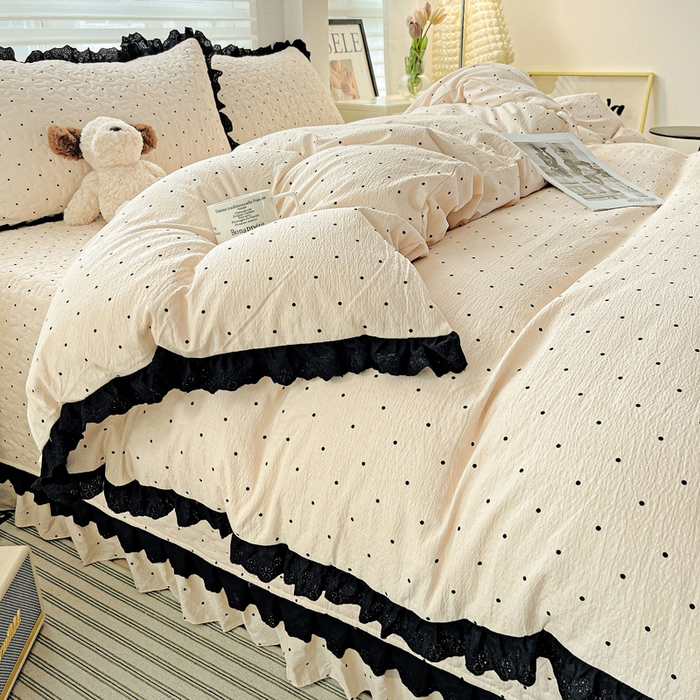 91家纺网 家纺一手货源 找家纺 仟网汇 2025新款赫本风床盖四件套 初恋