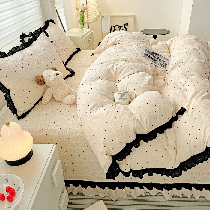 91家纺网 家纺一手货源 找家纺 仟网汇 2025新款赫本风床盖四件套 初恋