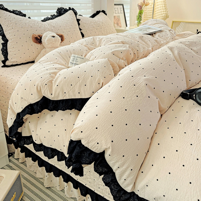 91家纺网 家纺一手货源 找家纺 仟网汇 2025新款赫本风床盖四件套 初恋