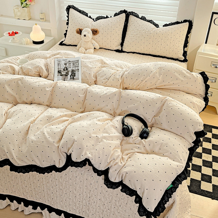 91家纺网 家纺一手货源 找家纺 仟网汇 2025新款赫本风床盖四件套 初恋