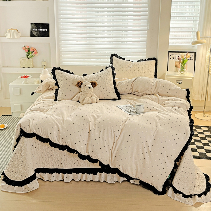 91家纺网 家纺一手货源 找家纺 仟网汇 2025新款赫本风床盖四件套 初恋