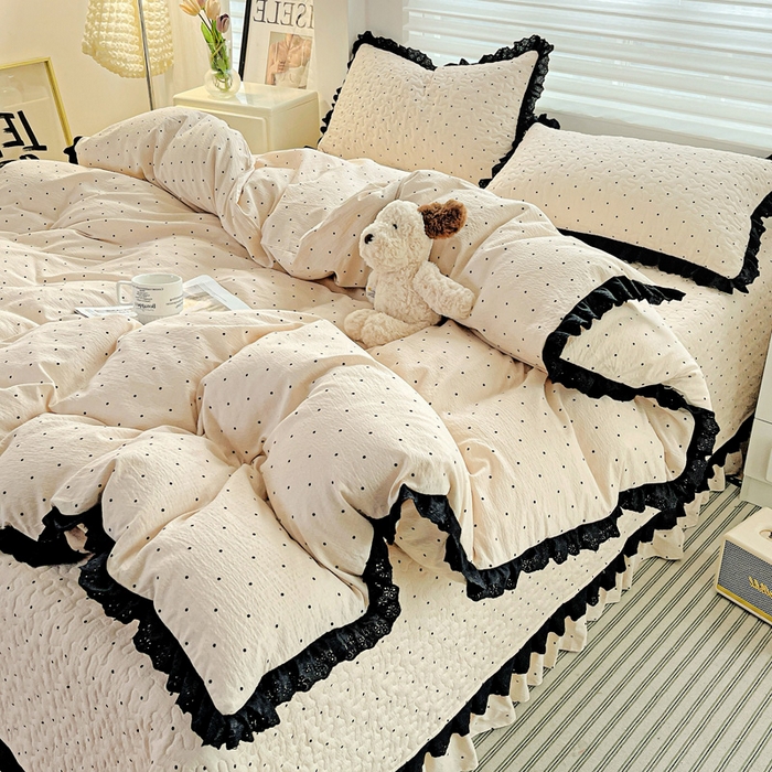 91家纺网 家纺一手货源 找家纺 仟网汇 2025新款赫本风床盖四件套 初恋