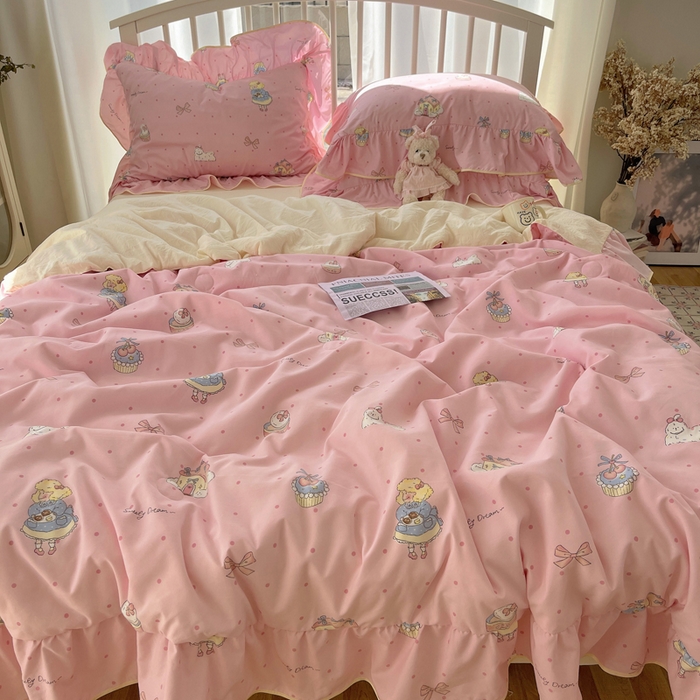 顾里家纺 2025春夏新款韩系云朵棉夏被夏凉被空调被四件套 露思粉