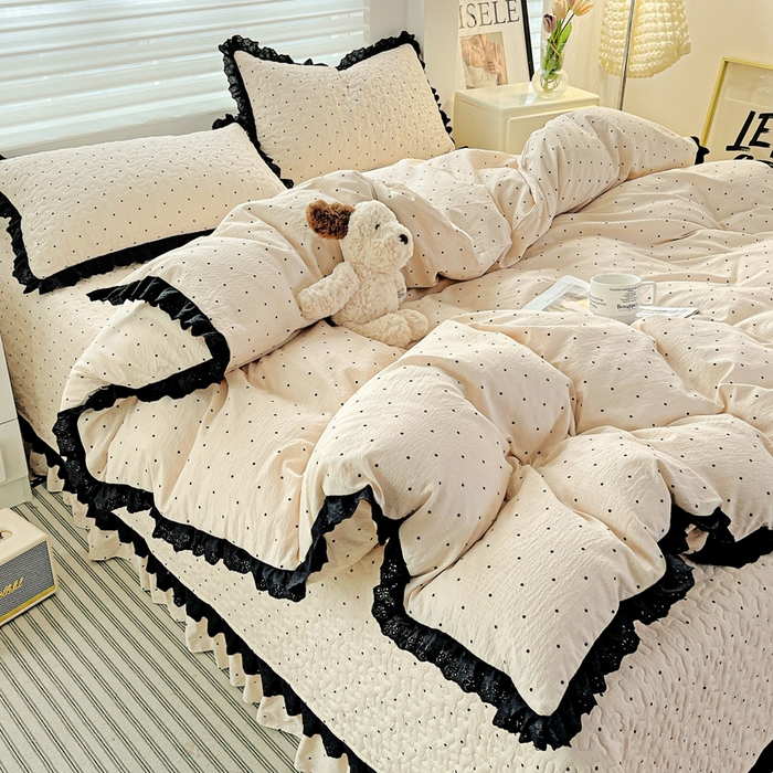 91家纺网 家纺一手货源 找家纺 仟网汇 2025新款赫本风床盖四件套 初恋