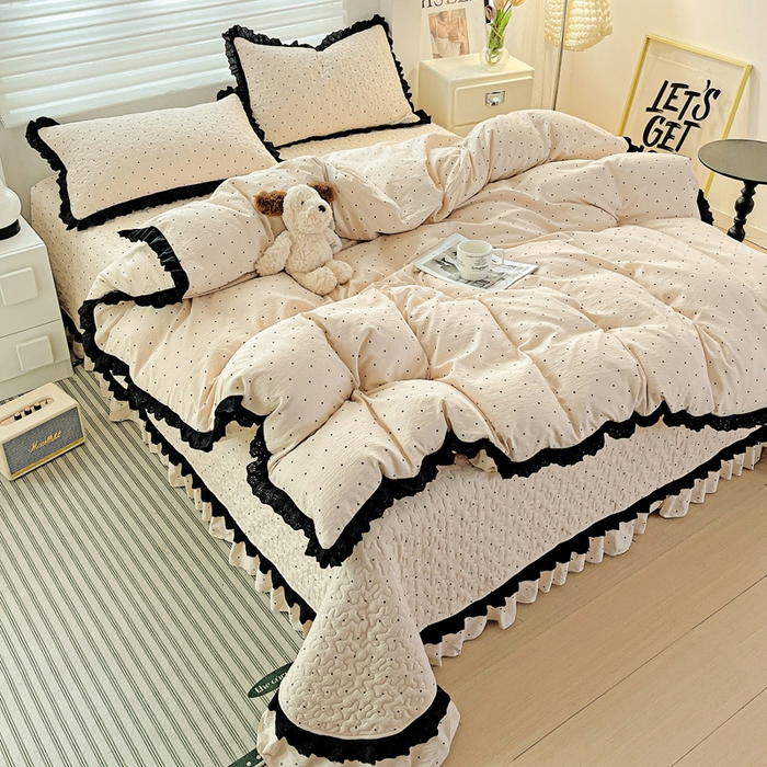 91家纺网 家纺一手货源 找家纺 仟网汇 2025新款赫本风床盖四件套 初恋