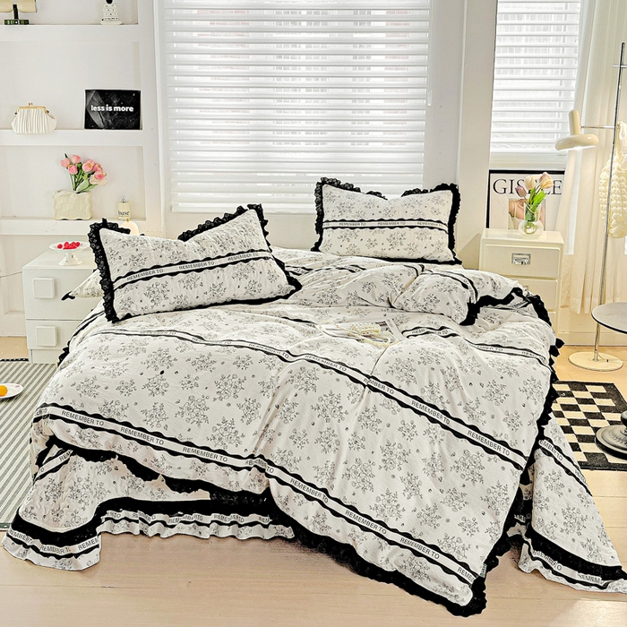 91家纺网 家纺一手货源 找家纺 仟网汇 2025新款赫本风床盖四件套 赫本娜