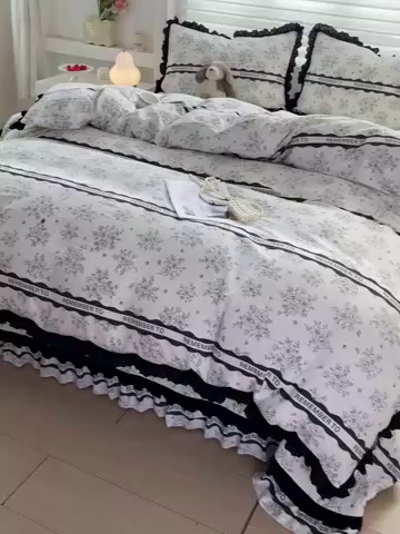 91家纺网 家纺一手货源 找家纺 仟网汇 2025新款赫本风床盖四件套 赫本娜