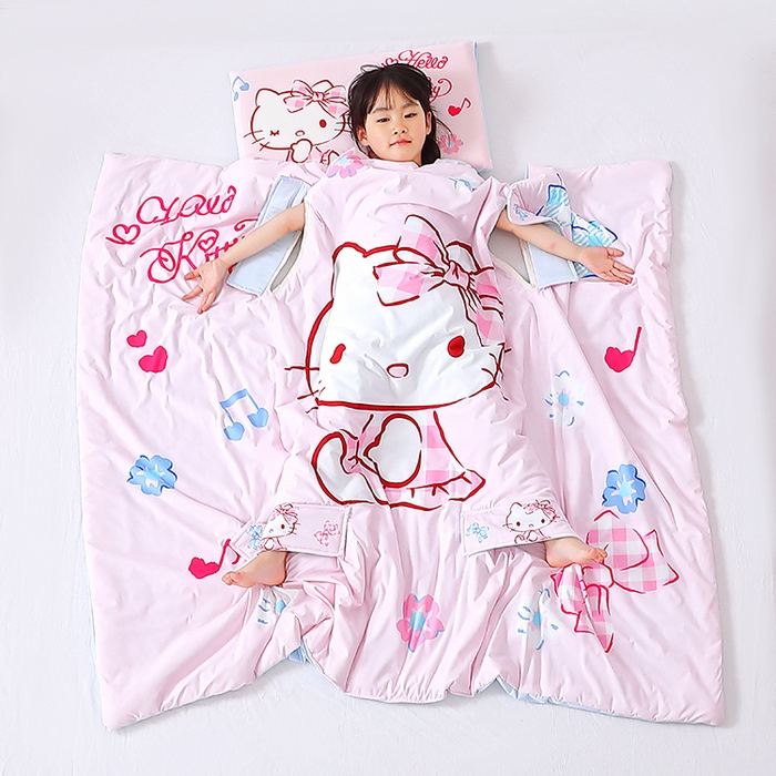 91家纺网 家纺一手货源 找家纺 八零年代 2025新款三丽鸥正版授权小凉皮蚕丝防踢被儿童空调房护肚夏被夏凉被凉感丝儿童被 小凉皮蚕丝防踢被 KT甜心