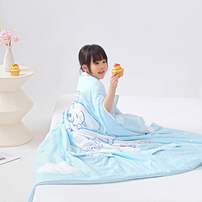 91家纺网 家纺一手货源 找家纺 八零年代 2025新款三丽鸥正版授权小凉皮蚕丝防踢被儿童空调房护肚夏被夏凉被凉感丝儿童被 小凉皮蚕丝防踢被 大耳狗