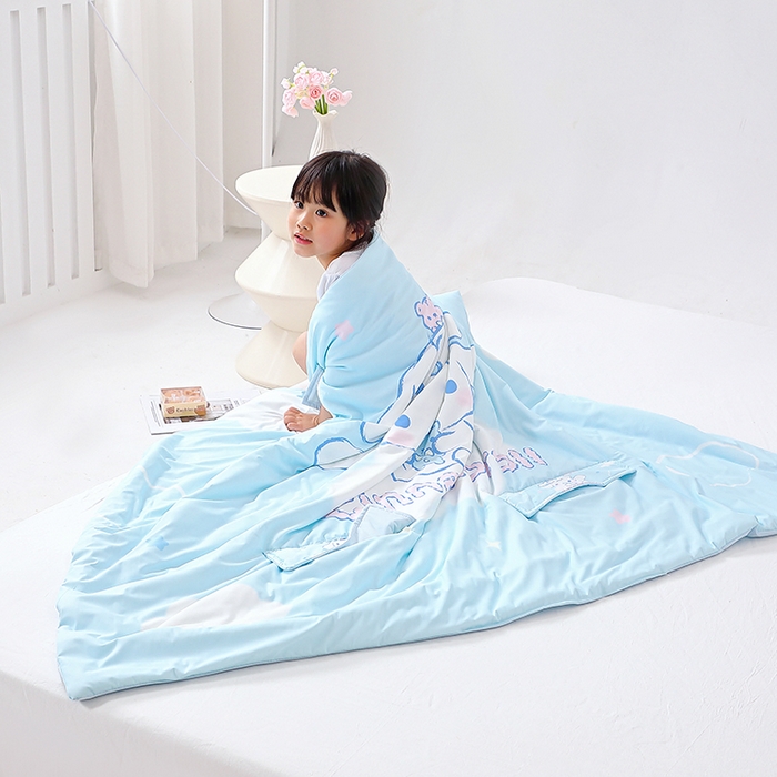 91家纺网 家纺一手货源 找家纺 八零年代 2025新款三丽鸥正版授权小凉皮蚕丝防踢被儿童空调房护肚夏被夏凉被凉感丝儿童被 小凉皮蚕丝防踢被 大耳狗