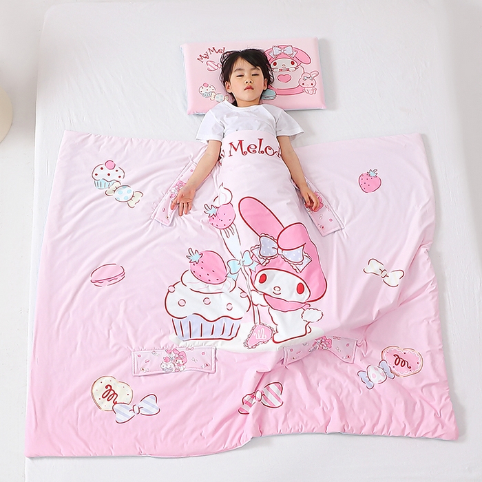 91家纺网 家纺一手货源 找家纺 八零年代 2025新款三丽鸥正版授权小凉皮蚕丝防踢被儿童空调房护肚夏被夏凉被凉感丝儿童被 小凉皮蚕丝防踢被 美乐蒂