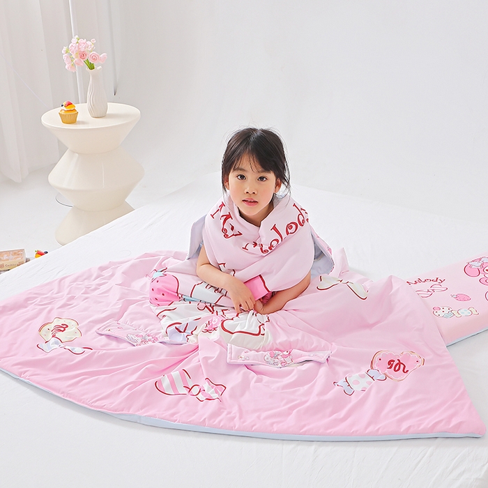 91家纺网 家纺一手货源 找家纺 八零年代 2025新款三丽鸥正版授权小凉皮蚕丝防踢被儿童空调房护肚夏被夏凉被凉感丝儿童被 小凉皮蚕丝防踢被 美乐蒂