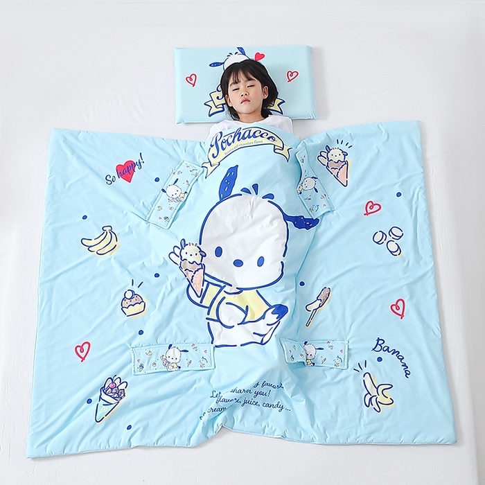 91家纺网 家纺一手货源 找家纺 八零年代 2025新款三丽鸥正版授权小凉皮蚕丝防踢被儿童空调房护肚夏被夏凉被凉感丝儿童被 小凉皮蚕丝防踢被 帕恰狗