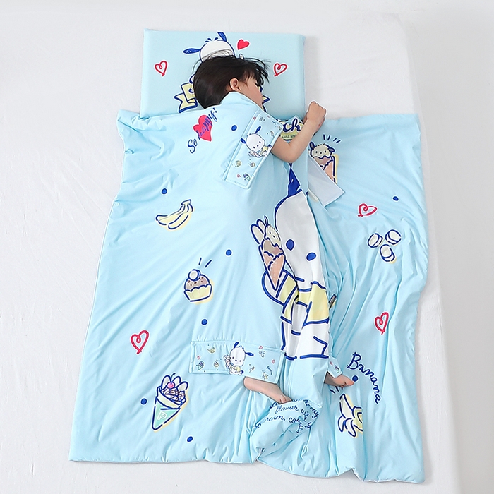 91家纺网 家纺一手货源 找家纺 八零年代 2025新款三丽鸥正版授权小凉皮蚕丝防踢被儿童空调房护肚夏被夏凉被凉感丝儿童被 小凉皮蚕丝防踢被 帕恰狗