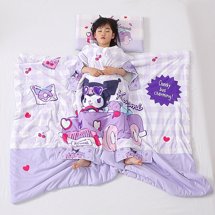 八零年代 2025新款三丽鸥正版授权小凉皮蚕丝防踢被儿童空调房护肚夏被夏凉被凉感丝儿童被 小凉皮蚕丝防踢被 汽车库洛米