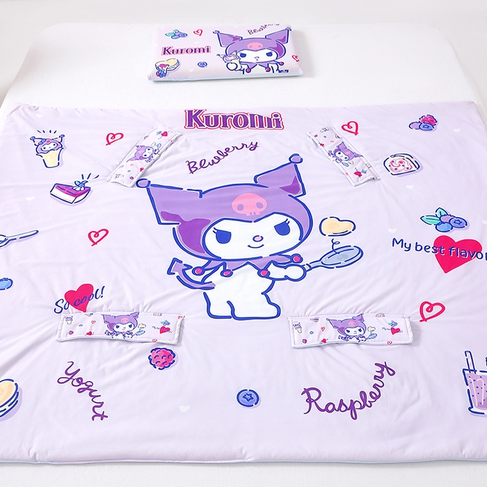 91家纺网 家纺一手货源 找家纺 八零年代 2025新款三丽鸥正版授权小凉皮蚕丝防踢被儿童空调房护肚夏被夏凉被凉感丝儿童被 小凉皮蚕丝防踢被 甜甜库洛米