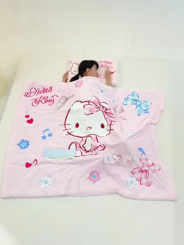 91家纺网 家纺一手货源 找家纺 八零年代 2025新款三丽鸥正版授权小凉皮蚕丝防踢被儿童空调房护肚夏被夏凉被凉感丝儿童被 小凉皮蚕丝防踢被 KT甜心