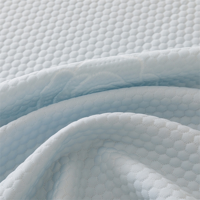 91家纺网 家纺一手货源 找家纺 好儿喜家纺 2025新款A类海洋丝凉感豆豆席席子凉席床裙三件套--花香系列 花香-浅蓝