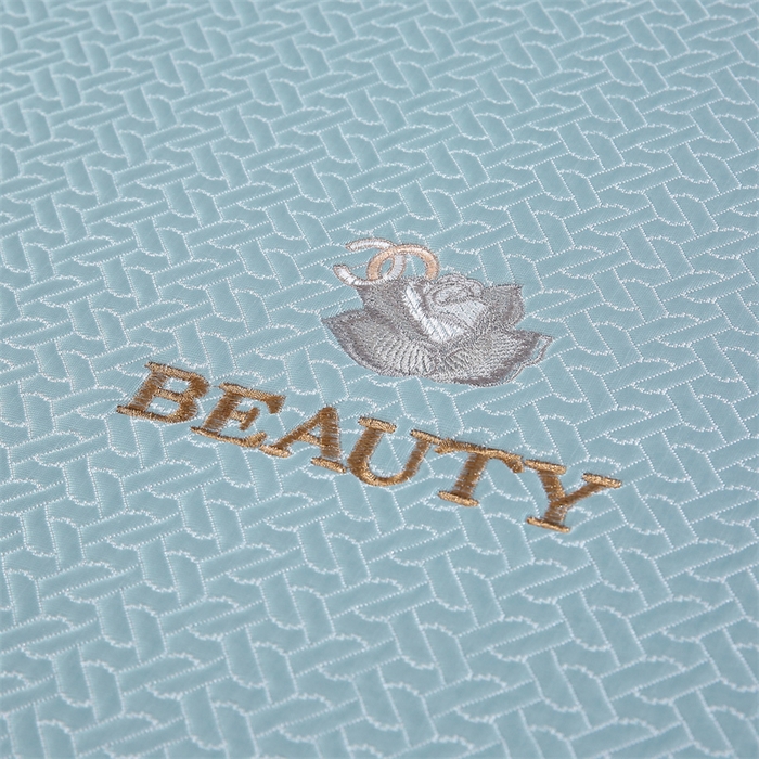 91家纺网 家纺一手货源 找家纺 （总）青雅席业 2025新款3D凉感豆豆爱心刺绣凉席