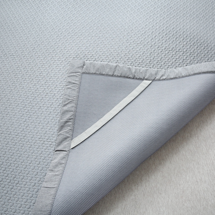 91家纺网 家纺一手货源 找家纺 青雅席业 2025新款3D凉感豆豆爱心刺绣凉席 爱心刺绣-灰