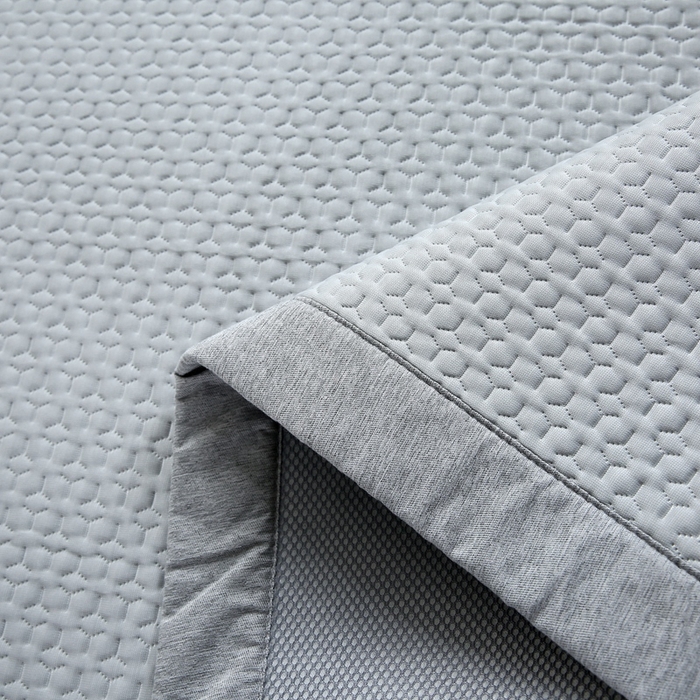 91家纺网 家纺一手货源 找家纺 青雅席业 2025新款3D凉感豆豆爱心刺绣凉席 爱心刺绣-灰