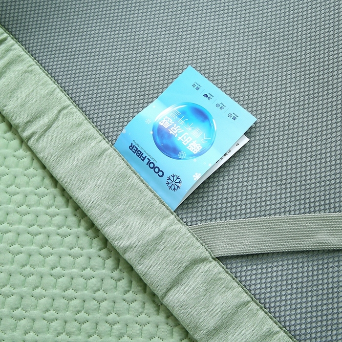 91家纺网 家纺一手货源 找家纺 青雅席业 2025新款3D凉感豆豆爱心刺绣凉席 爱心刺绣-绿