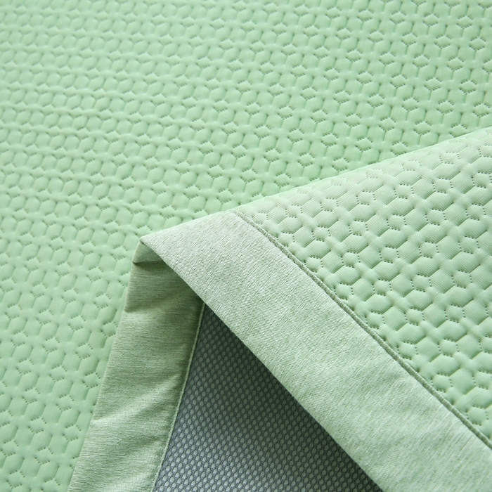 91家纺网 家纺一手货源 找家纺 青雅席业 2025新款3D凉感豆豆爱心刺绣凉席 爱心刺绣-绿