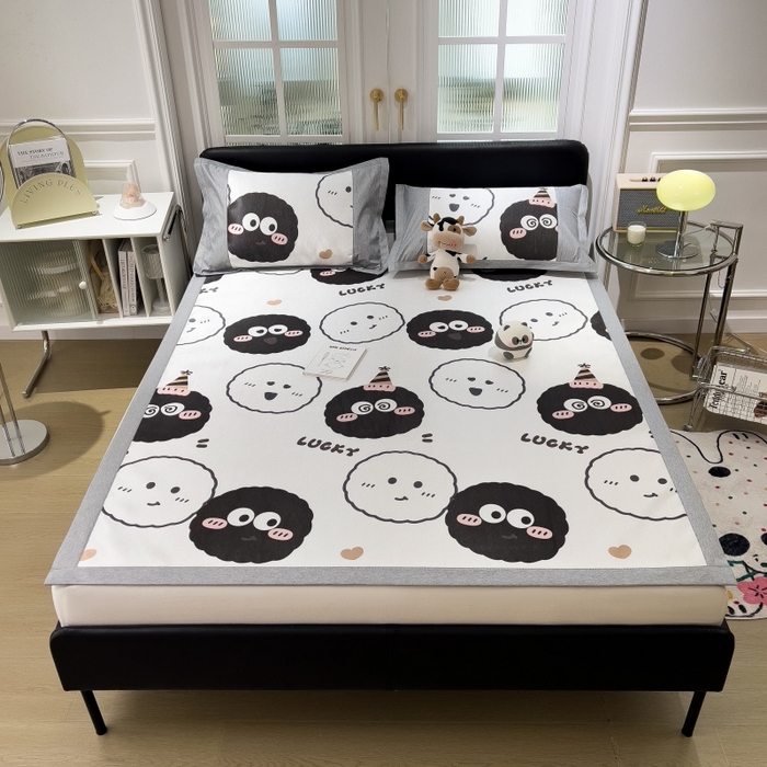 91家纺网 家纺一手货源 找家纺 水云缦 2025新款600D冰藤凉席冰丝席铺床款 铺床款-表情包