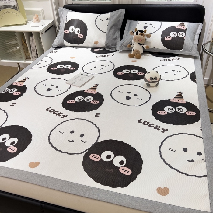 91家纺网 家纺一手货源 找家纺 水云缦 2025新款600D冰藤凉席冰丝席铺床款 铺床款-表情包