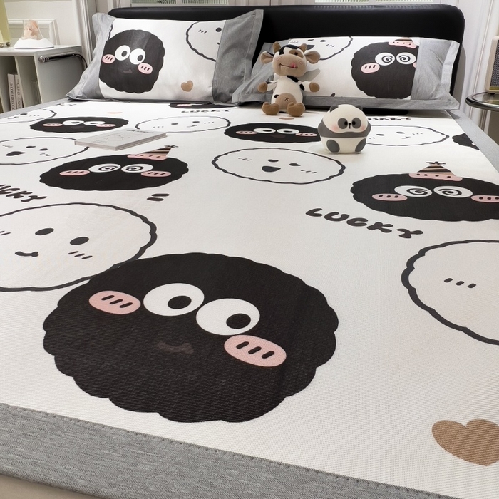 91家纺网 家纺一手货源 找家纺 水云缦 2025新款600D冰藤凉席冰丝席铺床款 铺床款-表情包