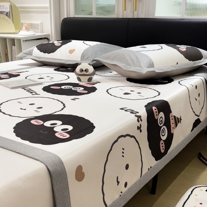 91家纺网 家纺一手货源 找家纺 水云缦 2025新款600D冰藤凉席冰丝席铺床款 铺床款-表情包