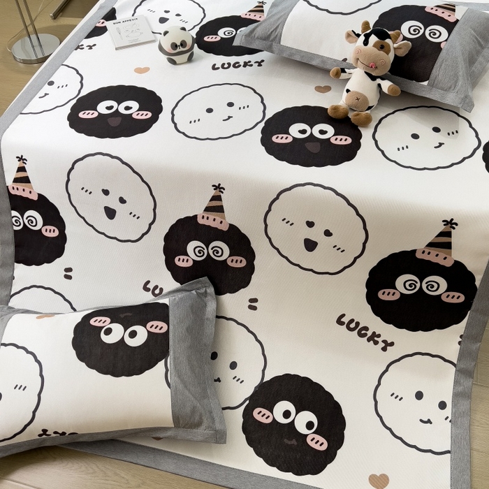 91家纺网 家纺一手货源 找家纺 水云缦 2025新款600D冰藤凉席冰丝席铺床款 铺床款-表情包