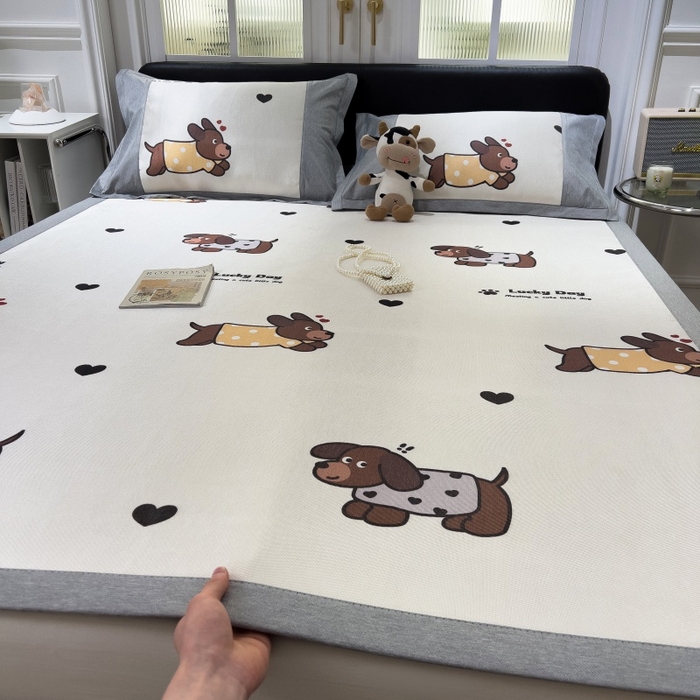 水云缦 2025新款600D冰藤凉席冰丝席铺床款 铺床款-腊肠狗