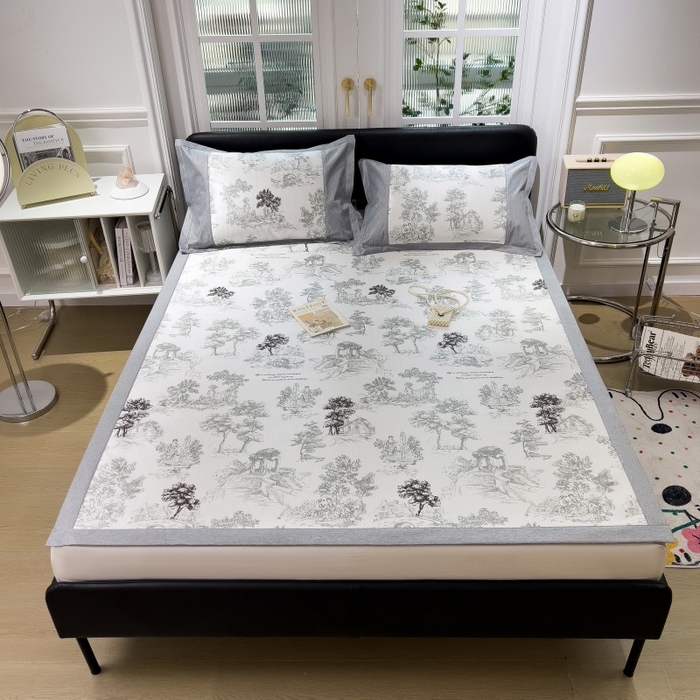 91家纺网 家纺一手货源 找家纺 水云缦 2025新款600D冰藤凉席冰丝席铺床款 铺床款-秘境