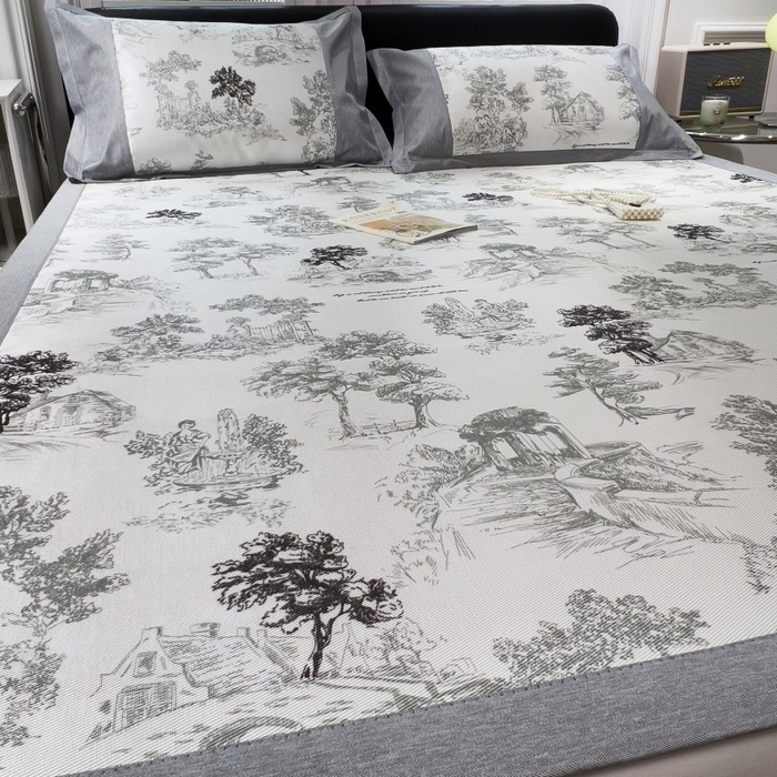 91家纺网 家纺一手货源 找家纺 水云缦 2025新款600D冰藤凉席冰丝席铺床款 铺床款-秘境