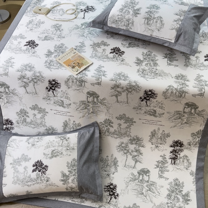 91家纺网 家纺一手货源 找家纺 水云缦 2025新款600D冰藤凉席冰丝席铺床款 铺床款-秘境