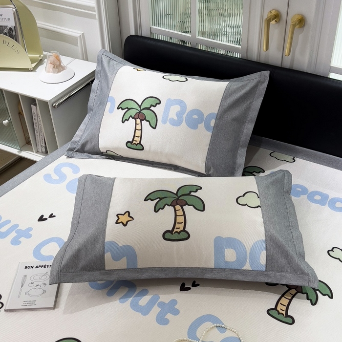 91家纺网 家纺一手货源 找家纺 水云缦 2025新款600D冰藤凉席冰丝席铺床款 铺床款-夏日