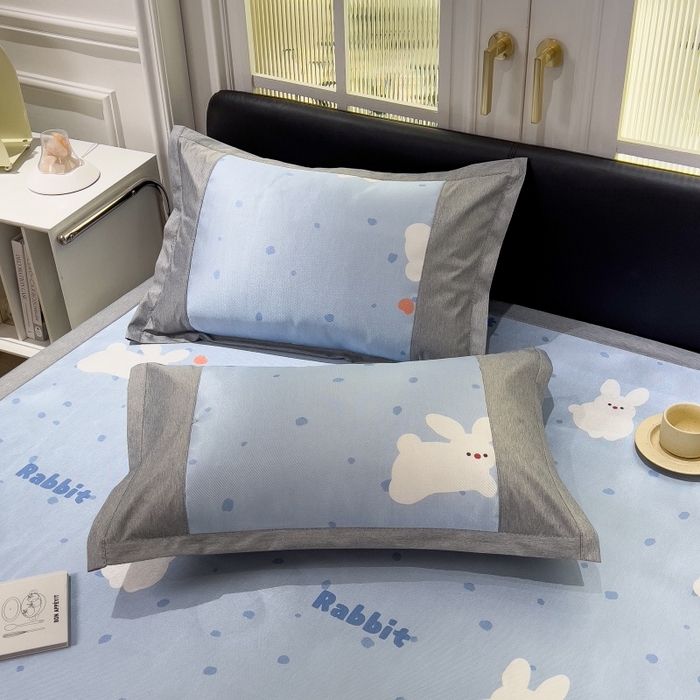 91家纺网 家纺一手货源 找家纺 水云缦 2025新款600D冰藤凉席冰丝席铺床款 铺床款-小白兔