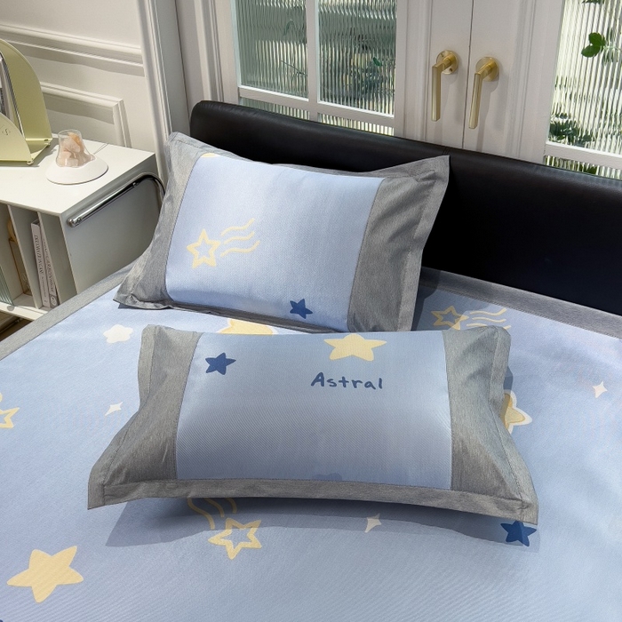 91家纺网 家纺一手货源 找家纺 水云缦 2025新款600D冰藤凉席冰丝席铺床款 铺床款-星星