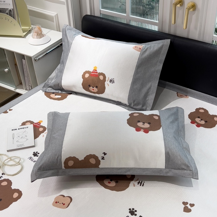 91家纺网 家纺一手货源 找家纺 水云缦 2025新款600D冰藤凉席冰丝席铺床款 铺床款-熊头