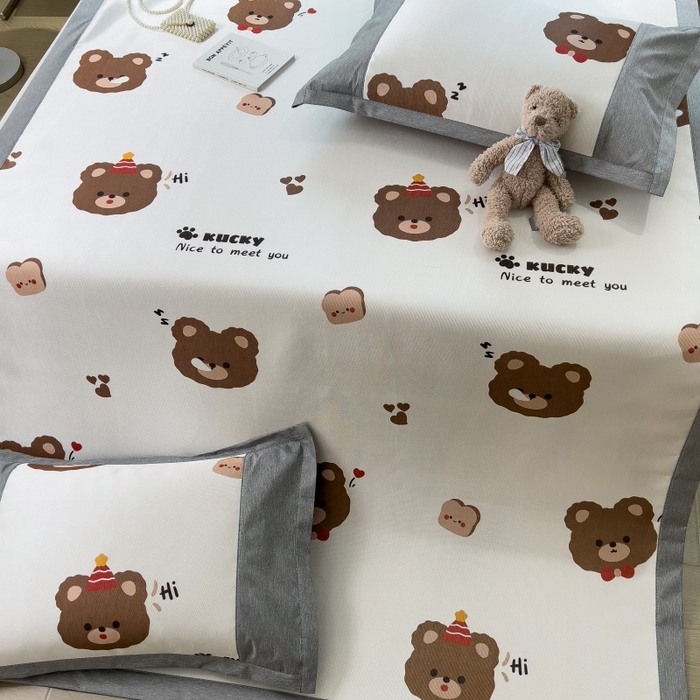 91家纺网 家纺一手货源 找家纺 水云缦 2025新款600D冰藤凉席冰丝席铺床款 铺床款-熊头