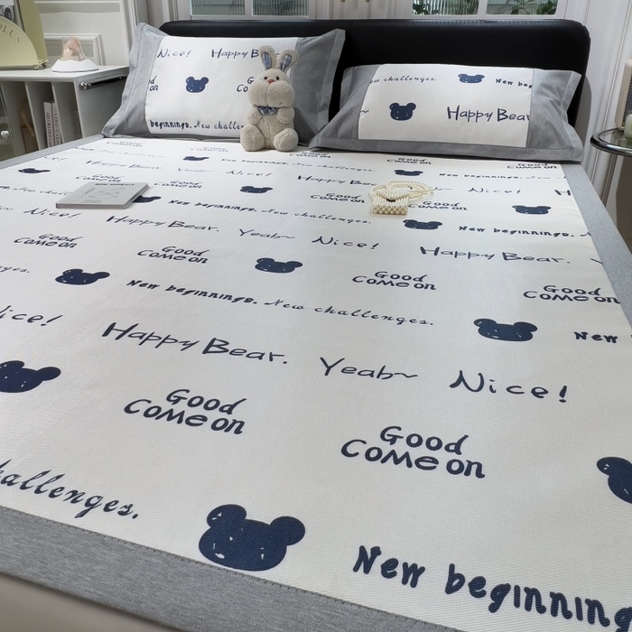 91家纺网 家纺一手货源 找家纺 水云缦 2025新款600D冰藤凉席冰丝席铺床款 铺床款-字母