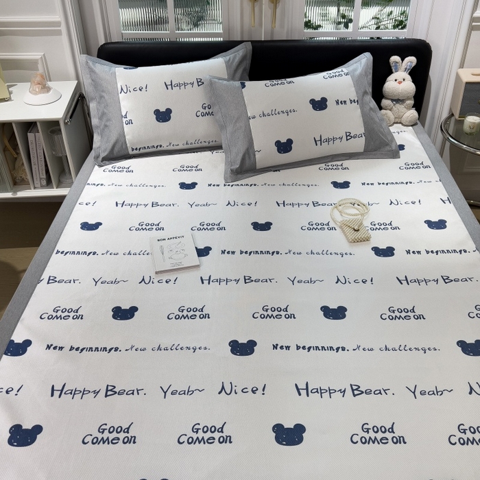 91家纺网 家纺一手货源 找家纺 水云缦 2025新款600D冰藤凉席冰丝席铺床款 铺床款-字母