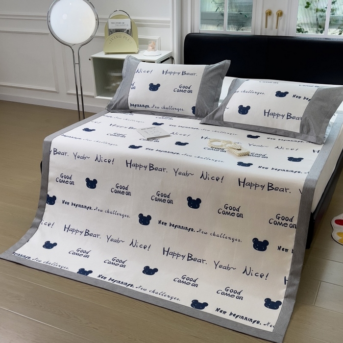 91家纺网 家纺一手货源 找家纺 水云缦 2025新款600D冰藤凉席冰丝席铺床款 铺床款-字母