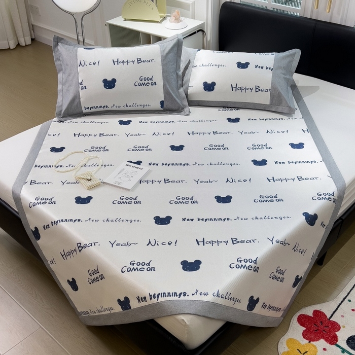 91家纺网 家纺一手货源 找家纺 水云缦 2025新款600D冰藤凉席冰丝席铺床款 铺床款-字母