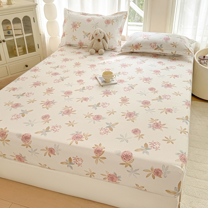 91家纺网 家纺一手货源 找家纺 丝芙妮家居（原乐视家纺） 2025新款A类混纺70棉床笠 花裳