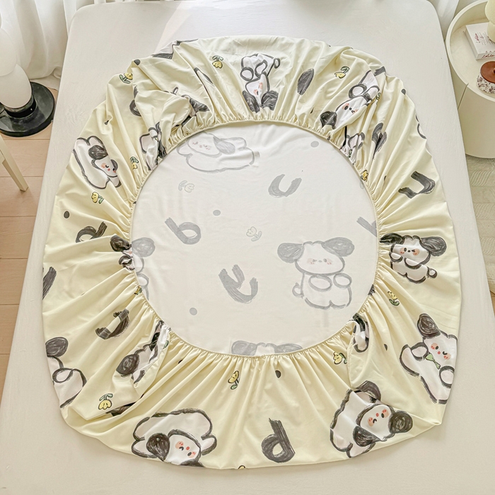 91家纺网 家纺一手货源 找家纺 丝芙妮家居（原乐视家纺） 2025新款A类混纺70棉床笠 趴趴狗