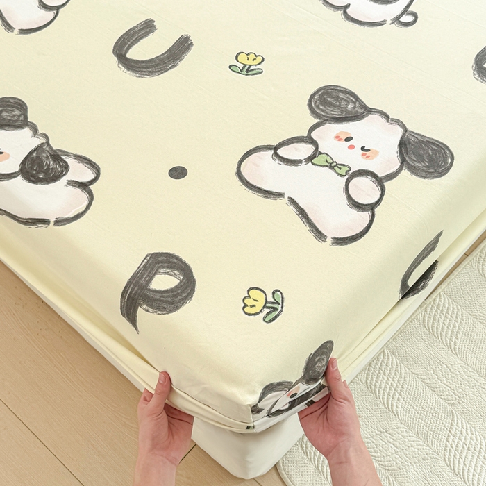 91家纺网 家纺一手货源 找家纺 丝芙妮家居（原乐视家纺） 2025新款A类混纺70棉床笠 趴趴狗