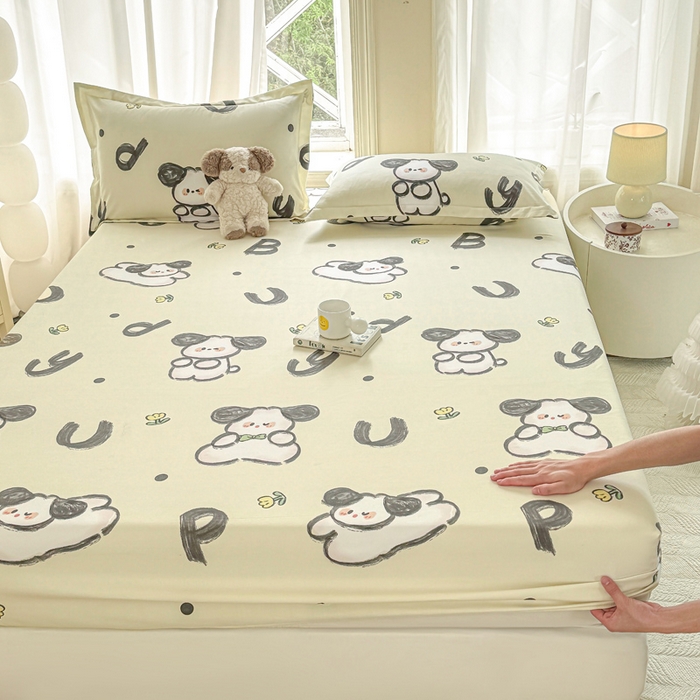 91家纺网 家纺一手货源 找家纺 丝芙妮家居（原乐视家纺） 2025新款A类混纺70棉床笠 趴趴狗